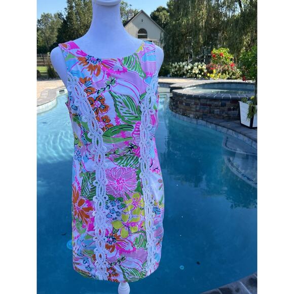 Lilly Pulitzer Target Womens Nosey Posie Sleeves Shift Dress 6 Resort Wear - Picture 1 of 7